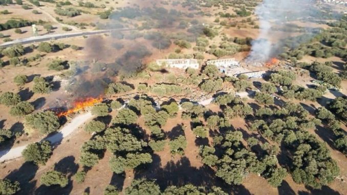 incendio con dos focos